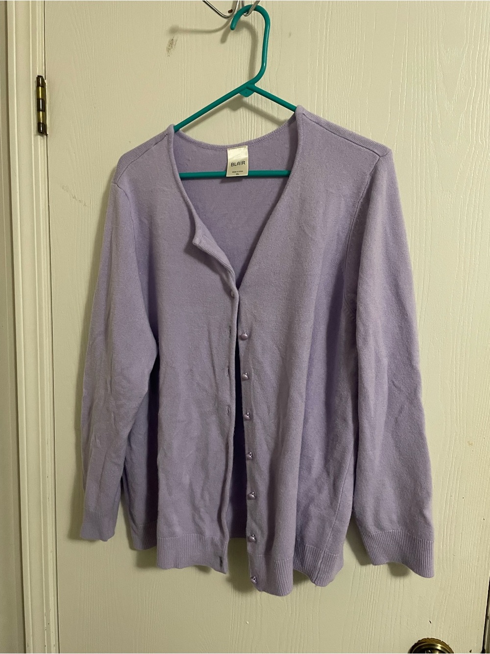 Blair Lavender Button-Front V-Neck Cardigan